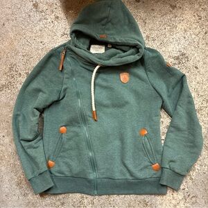 Wanakome Green Hoodie with Tan Details